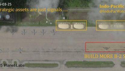 剑指伊朗?卫星图像证实:美多架B-2轰炸机已集结“永不沉没的航母”